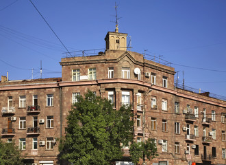 Obraz premium Fragment of building in Yerevan. Armenia