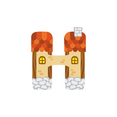 Letter H in the form of a house.