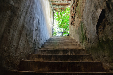 Fototapeta na wymiar Old silo with stairs