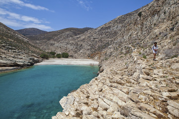 Folegandros, plaża Livadaki, Grecja - obrazy, fototapety, plakaty