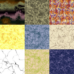 Set of marble seamless generated textures