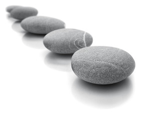 line of stones isolated on white background