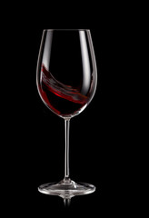 Glass of red wine swirl