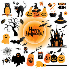 Halloween icons set