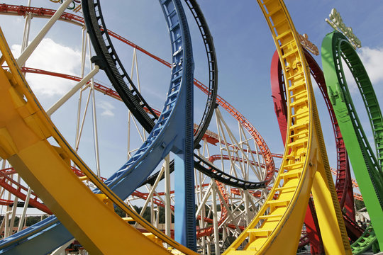 Achtebahn auf dem Oktoberfest in M&uuml;nchen, Deutschland