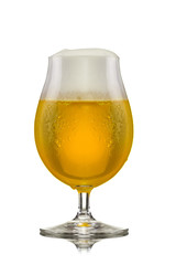 Glass of beer with foam