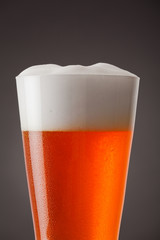 Close up of a glass of beer