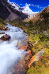 Fototapete Alpamayo Schöne Berglandschaft in den Anden, Peru, Cordiliera Blanca