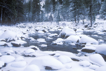 Merced River in Winter, Yosemite National Park, California