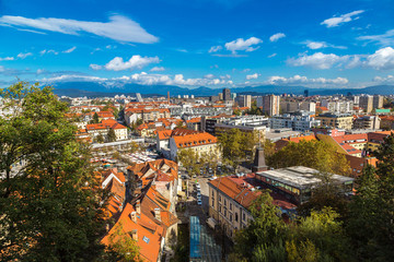 Aerial view of Ljubljana in Slovenia