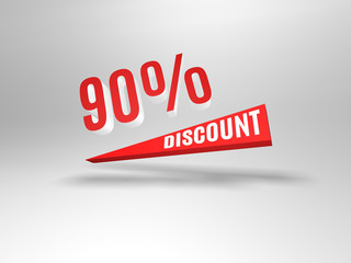Ninety percent discount symbol.