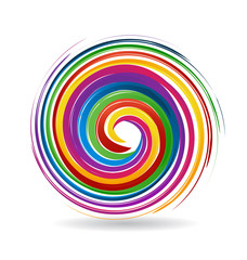 Waves with rainbow colors logo vector