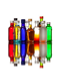 Variety of colorful bottles