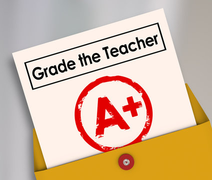 Grade the Teacher Report Card Student Evaluation Survey Feedback