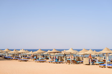 Tropical beach at an upmarket seaside resort