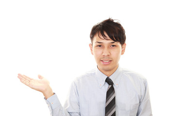 案内するビジネスマン