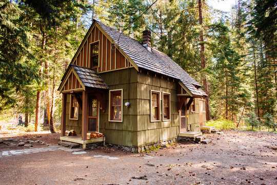 Ranger Station Cabin in the Forest 