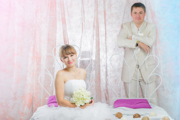Bride and groom in wedding studio photo session © Iosif Yurlov