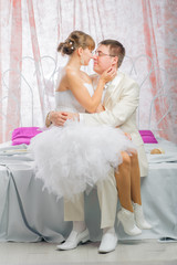 Bride and groom in wedding studio photo session © Iosif Yurlov