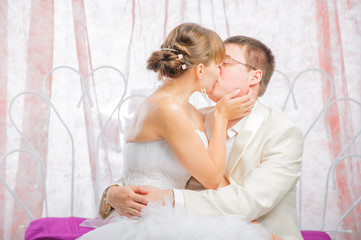 Bride and groom in wedding studio photo session © Iosif Yurlov