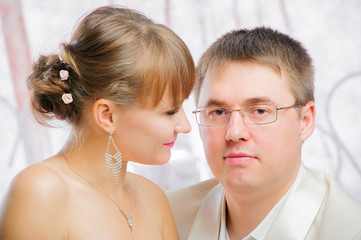 Bride and groom in wedding studio photo session © Iosif Yurlov