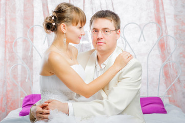 Bride and groom in wedding studio photo session © Iosif Yurlov