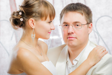 Bride and groom in wedding studio photo session © Iosif Yurlov