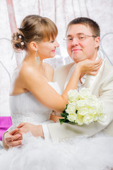 Bride and groom in wedding studio photo session © Iosif Yurlov