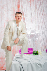 Bride and groom in wedding studio photo session © Iosif Yurlov