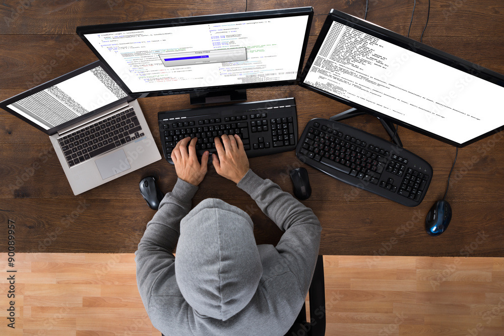 Poster Hacker Stealing Information From Computers