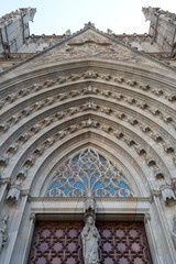 Entered detail main cathedral santa eulalia Barcelona  Spain