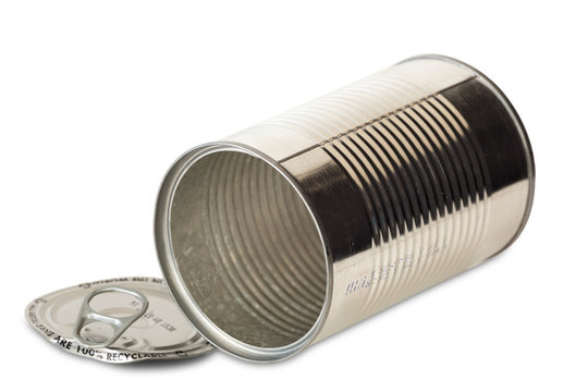 Empty opened tin can