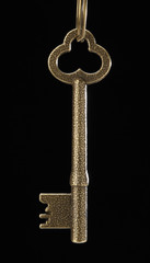 古い鍵/黒背景のレトロな鍵