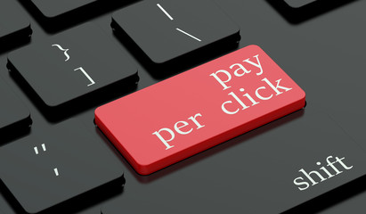 Pay Per Click on Red Keyboard Button