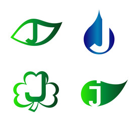 Obraz premium Abstract J round logo design template. Vector creative symbol 