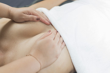 Fototapeta na wymiar Massage series : Breast massage