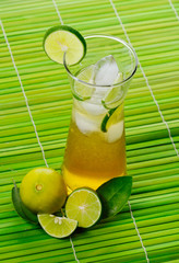 Lemonade  isolated on wooden background.