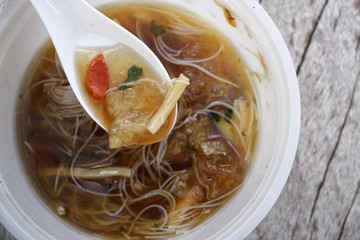 Chinese soup or fish maw soup