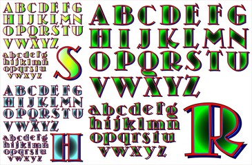 ABC Alphabet lettering design combo