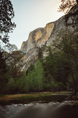 Half Dome Rock in Yosemite National Park with River