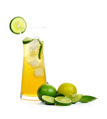 Lemonade  isolated on wooden background.