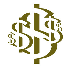 US Dollar Rosette No. 3. Design for logo, illustration, bag, ads, etc.