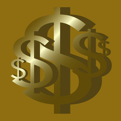 US Dollar Rosette No. 4. Design for logo, illustration, bag, ads, etc.