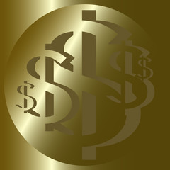 US Dollar Rosette No. 7. Design for logo, illustration, bag, ads, etc.