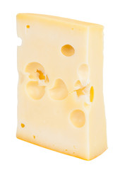 Isolated cheese chunk