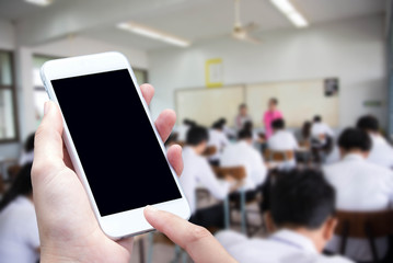Woman hand with smartphone