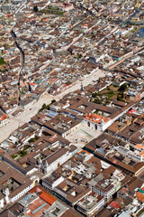 Aerial photo of old town Quito, Ecuador