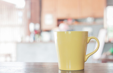 Coffee mug in coffee shop