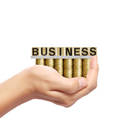 Concept of money growing from coins