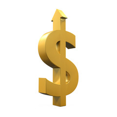 Obraz premium Dollar Sign With Growing Up Arrow